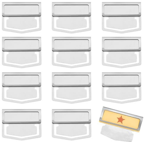 BENECREAT 12 Stück Retro Silbrig Brass Lesezeichen Clip, 35x28.5x2mm Rostfreier Stahl Buchzeilenmarkierungen für Handherstellung, Dekoration, Lesen