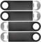 FLOW Barware Bottle Opener, 18cm Bar Blade | Rubber Coated Steel Beer Bottle Opener | Professional Dual Version Bar Blades Beer Openers | 4 Pack Black