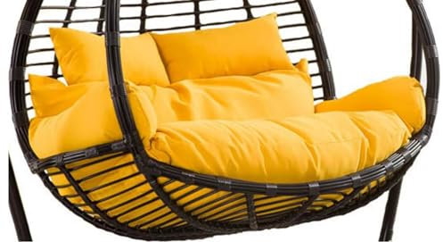 Thick Hanging Chair Cushion - Double Seater Replacement for Indoor & Outdoor Egg Chair Swing - Reusable & Washable Hammock Chair Cushion for Comfortable Seating