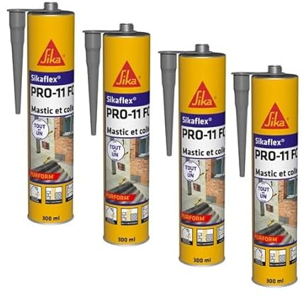 SIKA - Mastic polyuréthane PU tout en 1 - Sikaflex PRO 11 FC Purform Gris Béton - Collage puissant - Mastic multi-matériaux - Etanche - Intérieur et Extérieur - Construction et Bricolage - 300ml