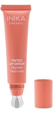 INIKA Organic Tinted Lip Serum | Ceramide + Peptide Infused, Sheer Wash of Color, Plumps, Softens, Smooths, Hydrates + Repairs. Natural & Vegan (Blush)