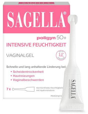 SAGELLA® poligyn 50+ Intensive Feuchtigkeit Vaginalgel - Hormonfrei - Bei Trockenheit & Reizungen in den Wechseljahren - Bis zu 12 h Linderung - Mit Hyaluronsäure - 7 x 4  ml Einzeldosen*