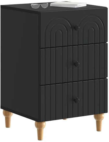 vidaXL Nachttisch Schwarz 43x 41 x 66,5 cm Holzwerkstoff, Moderner Wohnraum, praktische Aufbewahrung, Coole Schlafzimmermöbel, stylischer Nachttisch, umweltfreundliches Design