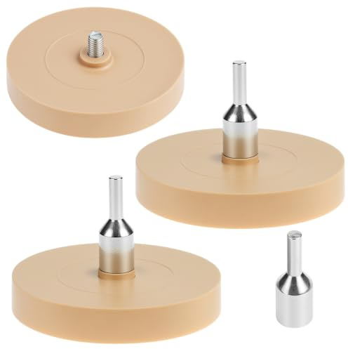 QWORK® Set di 3 Gomme per Rimozione Adesivi 88mm con Adattatore – Disco per Cancellare Decalcomanie, Pellicole e Residui di Colla per Auto, Moto e Vetro – Max 4000 RPM