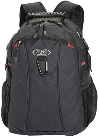Spago Rucksack Sportrucksack Schwarz mit roten Highlights und Laptop-Fach