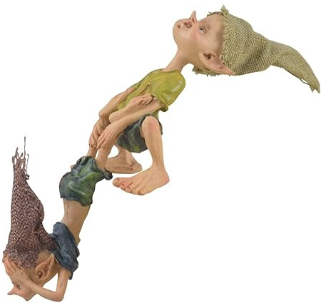Pixie Hocker mit festem Rand, Pixie auf den Füßen, 19 cm, Figur Kobold, mythische Fee Gnom