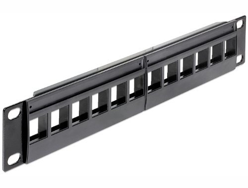 DeLOCK Panneau de Brassage Keystone Patchpanel 12 Port, Noir