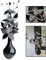 Flourish - Deko Wohnzimmer, Schwarz Silber Kunstblumen in Vase, Deko