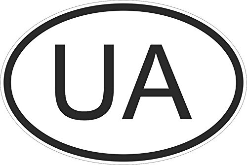 Akachafactory Selbstklebend Sticker Flagge Oval Code Länder Auto Moto Ukraine Ukrainische UA