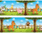 Kleisterbordüre Tiere auf dem Bauernhof, 4-teilig 520x15cm, Tapetenbordüre, Wandbordüre, Borte, Wanddeko,Kinder, Bauernhof