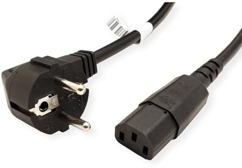 BACHMANN 356.1722 Verlängerung H05VV-F 3G, 1,5 mm², 1 m, CEE7/3/C13, Schwarz