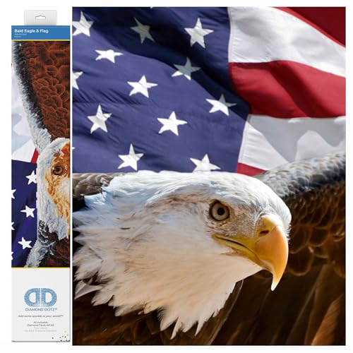 Diamond Dotz Painting Kit: Bald Eagle and Flag