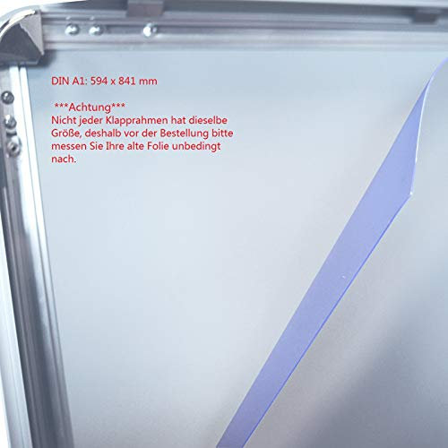 Lot de 2 DIN A1 Film protection d'écran de rechange pour trottoir Affiche Cadre