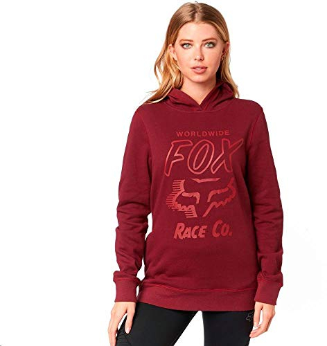 Fox Damen Worldwide Pullover Hoody Langarm Kapuzen-Sweatshirt XL Kohle/Graphit/Rot