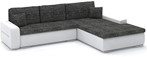Sofini Wohnlandschaft Toronto 240/200 mit Schlaffunktion! Eckcouch mit Bettkästen! Best Wohnlandschaft! (Lawa 6+ Soft 17 Rechts)