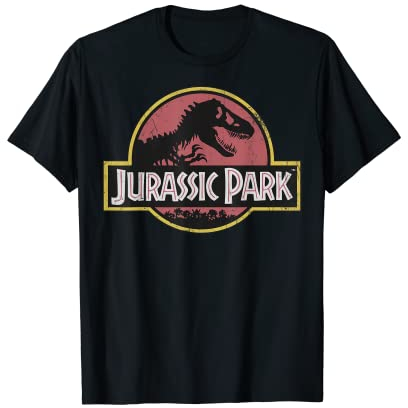 Jurassic Park Original Fossil Distressed Faded Logo T-Shirt