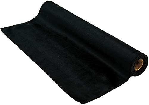 matrasa Dekostoff Velours Samt Weich - versch. Farben - 36 x 200 cm - Bastelstoff Tischläufer Schwarz