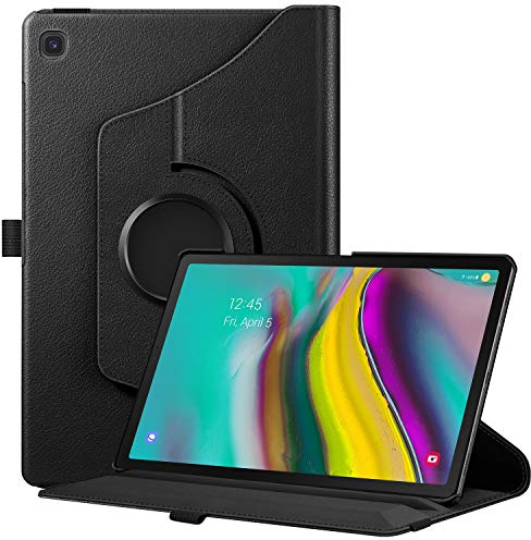 FINTIE Housse pour Samsung Galaxy Tab S5e 10.5 2019 SM-T720 / T725 - Coque 360° Rotation Etui avec Rabat/Stand de Positionnement Support et Fonction Sommeil/Réveil Automatique, Noir