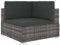 vidaXL Ecksofa mit Auflagen 1 STK. Gartensofa Gartenmöbel Sofa Lounge Rattanmöbel Rattansofa Ecksessel Poly Rattan Grau Stahlrahmen 70x70x52,5cm