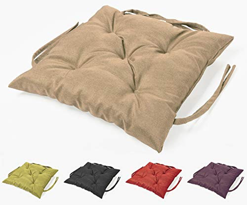 sunnypillow Stuhlkissen Outdoor, Indoor - 60 x 60 x 12 cm - Auflage für Stühle, Bänke in Haus und Garten - Sitzkissen für Paletten - Stuhlauflage, Gartenkissen für Gartenmöbel - Kissen Beige