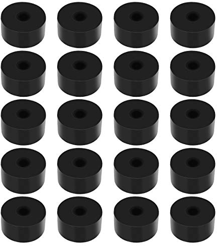24PCS Round Rubber Plant Pot Feet, Shockproof Flowerpot Cushion Pads for Outdoor Garden Planters, Breathable Pot Stands to Prevent Plant Rot (Black)