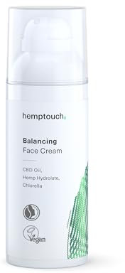 Hemptouch Harmonisierende CBD Gesichtscreme (50ml) mit Hanfhydrolat, Hanföl und Chlorella – Pflegt unreine Haut, mindert Mitesser, gleicht Talg aus und sorgt für ein ebenmäßiges Hautbild