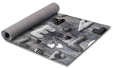 HomeLife PVC Küchenläufer waschbar & rutschfest | 52 × 350 cm | PVC Teppich Läufer für Küche, Flur & Bad | Polyester Teppich für Eingangsbereich Innen & Außenbereich | Herzstück