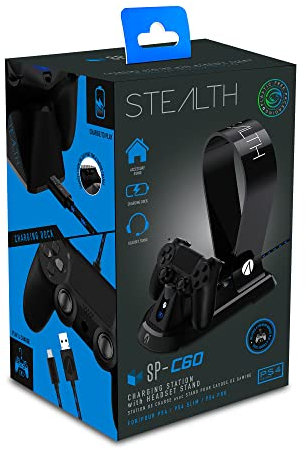 STEALTH SP-C60 Charging Station and Headset Stand - Compatible with PS4 Controllers