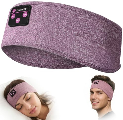 Fulext Bluetooth-Kopfhörer für den Schlaf, kabellos, mit ultradünnen HD-Stereo-Lautsprechern, Lange Spielzeit, für Seitenschläfer, Laufen, Yoga, Reisen (lila & lila)