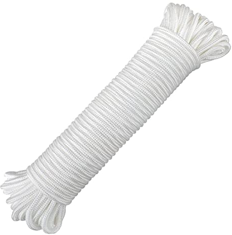 CYH 20M Picture Hanging Cord 4mm Picture Frame Hanging String Heavy Duty Rope White Strong Nylon Cord for Mirror Photo Frame Parasol Hanging Decoration