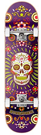 Hydroponic Mexican Skull Purple CO Skateboard, Adultos Unisex, Lila, 8.1 Pulgadas