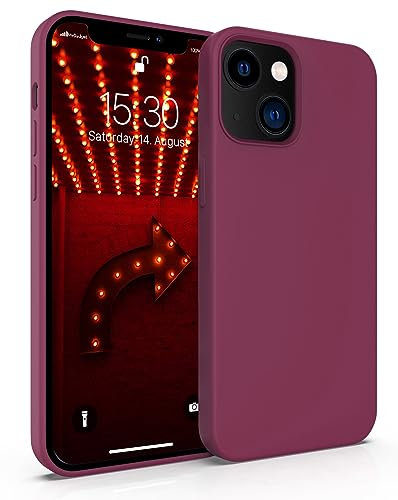 MyGadget Hülle kompatibel mit iPhone 13 Mini - Gummierte Handyhülle - [ 3 Layer Struktur ] Schutzhülle mit Soft Inlay & Hardcase Cover außen - Bordeaux