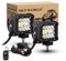 SKYWORLD LED Arbeitsscheinwerfer Bar 2 X 4 Zoll 60W weiß LED Scheinwerfer Arbeitslicht Zusatzscheinwerfer mit 12V Rocker Kabelbaum für Auto Offroad Traktor PKW LKW SUV UTV ATV