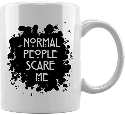 Normal People Scare Me Splattered Tazza Bianca in Ceramica Caffè Tè Tazza d'acqua Ufficio Casa White Ceramic Mug