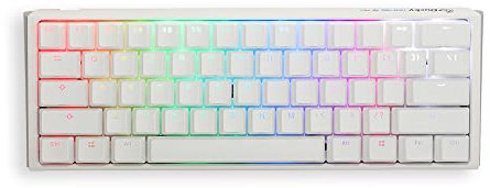 Ducky One 3 Classic Pure White Mini Gaming Tastatur, RGB LED - MX-Red (US)