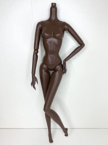 DIY OOAK Puppenkörper als Ersatz 30,5 cm Mode Puppe Körper Supermodel Sammler Puppenkörper Gelenkgelenk Posable Puppe Making Repair Dark Chocolate (4)