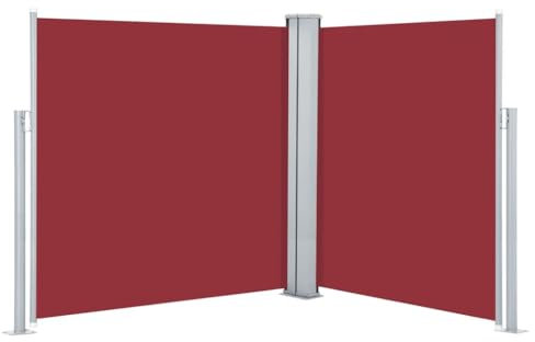 vidaXL Toldo Lateral Retráctil Parabrisa de Balcón Pantalla Jardín Solar Terraza Privacidad Parasol Patio en Verano Exterior Rojo