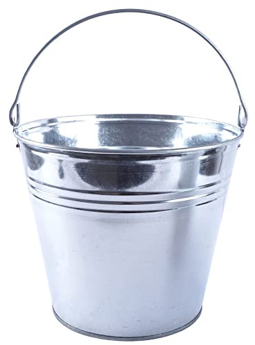 BAUSTER® Robuster Zinkeimer 15 L Ascheeimer einfacher Griff Wassereimer, ideale Kamin Zubehör Erweiterung, für Garten, Mörtel, Werkzeug Bauarbeiten, Abfälle Küche, Compost mülleimer