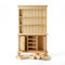 Odoria 1/12 Miniatur Küchenschrank Buffetschrank Puppenhaus Küchenmöbel Zubehör, Holzfarbe