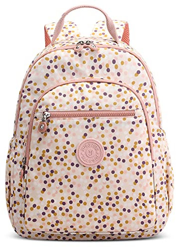 DORRISO Mochila de Mujer Moda Bolso Casual Bolsa de Viaje Bolsa Linda Ligera Bolso de la Universidad Vacaciones Bolsas de Hombro Backpack Impermeable Mochila de Señoras Puntos de Color