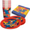 Party Factory `Superman´ 40-teiliges Party Set mit 10 Bechern 250ml, 10 Tellern Ø 23cm und 20 Servietten 33x33cm, Partygeschirr für Geburtstag und Mottoparty