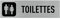 Pictogramme Toilettes (Q0006). Signalisation Porte - 170 X 50 mm - Autocollant souple ou plaque alu brossé 2mm. - Plaque aluminium brossé - Plaque aluminium brossé -
