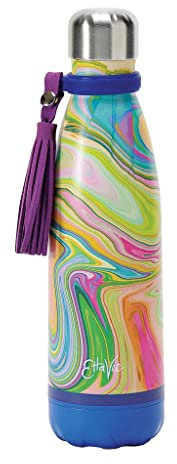 Enesco Izzy and Oliver EttaVee in The Groove Marbled napped Travel Borraccia da viaggio, 17 oz, multicolore