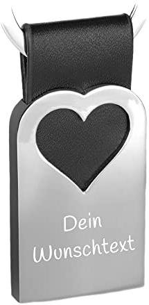 Tidero Schlüsselanhänger „Paris“ mit Herz personalisiert – mit Gravur Wunschgravur Wunschtext - Geschenk Liebe Weihnachten Männer Frauen - personalisierbar (PU-Leder (glatt))