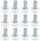 Antrader Möbelgleiter, M6 x 15 mm, M6-Gewinde, verstellbare Möbelnivellierer, zum Aufschrauben, 15 mm Bodendurchmesser, Weiß, 12 Stück