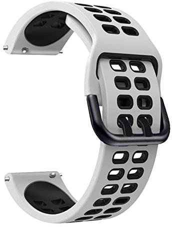 BUDAY Bracelet en silicone respirant pour montre connectée Samsung Galaxy Watch 3 45 mm 46 mm, For Huawei GT2 Pro, Agate