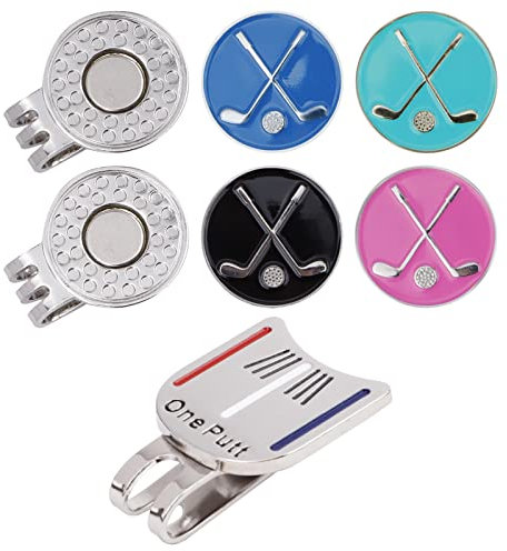 IBEQUEM 2 Stück Satz Golfkappenklemmen mit magnetischen Metallkappenklemmen, Golfschläger Kalibrierwerkzeug, abnehmbares Zubehör, modisches Golfzubehör, passend für Männer, Sport, Geschenke