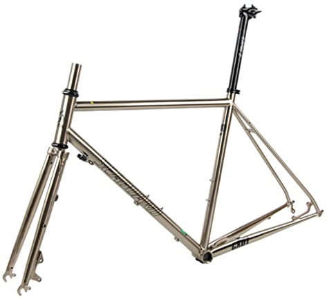 UKALOU 700c Rennrad-Rahmenset 44/47/50/53/56 cm Cr-Mo-Stahl-Straßen-Cyclocross-Rahmen mit Carbon-Gabel, QR 100/135 mm Scheibenbremsrahmen (Größe: 56 cm)