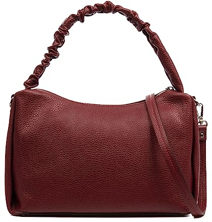 FIRENZE ARTEGIANI. Amatrice Schultertasche Damen Echtleder Dollaro 30x11x20cm Farbe: bordeaux, burgunderrot, Utility