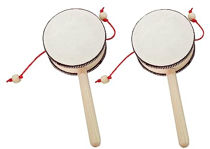 10,2 cm Sätze von Musikinstrument doppelseitiges Percussion Tamburin Instrument Percussion Rassel (2 Stück)